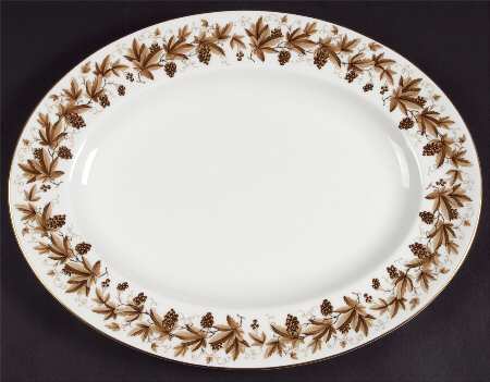 Autumn Vine (Gold Trim) 13" Oval Serving Platter