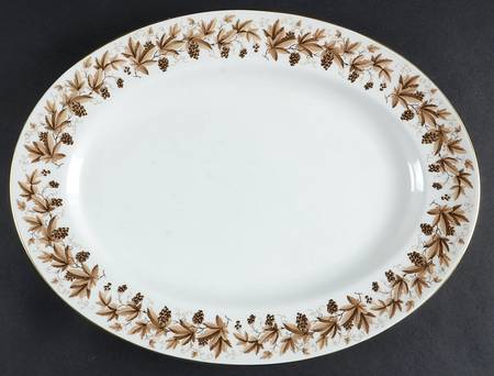 Autumn Vine (Gold Trim) 15" Oval Serving Platter