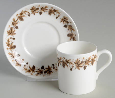 Autumn Vine (No Gold Trim) Can Shape Demitasse Cup and Saucer Set