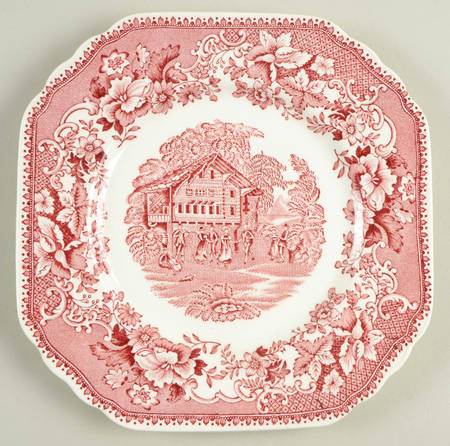 Avon Cottage Pink (Smooth) Square Salad Plate