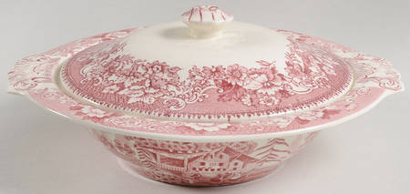 Avon Cottage Pink (Smooth) Round Covered Vegetable