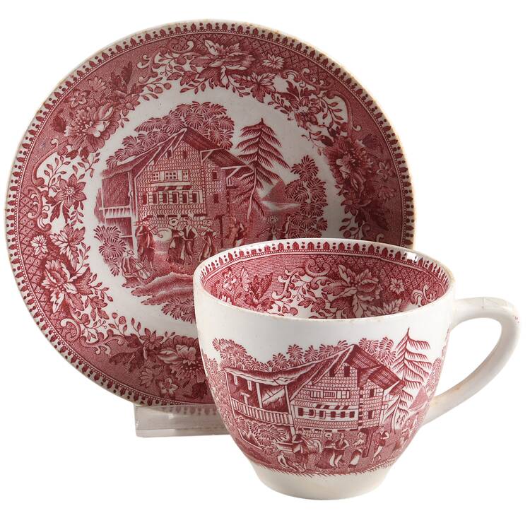 Avon Cottage Pink (Smooth) Flat Cup & Saucer Set