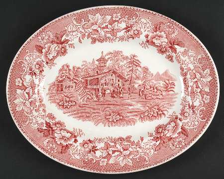 Avon Cottage Pink (Smooth) 12" Oval Serving Platter