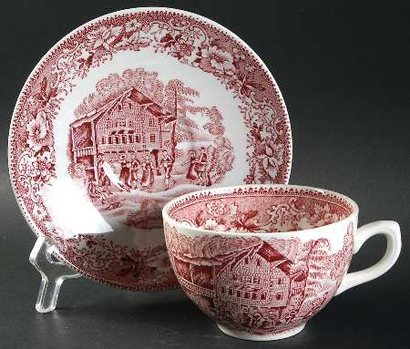 Avon Cottage Pink (Smooth) Flat Cup & Saucer Set