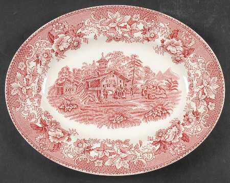 Avon Cottage Pink (Smooth) 11" Oval Serving Platter