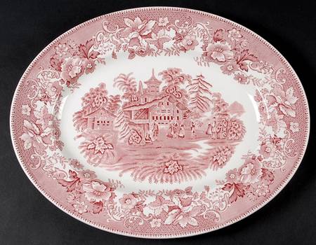 Avon Cottage Pink (Smooth) 14" Oval Serving Platter
