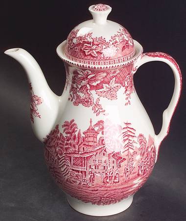 Avon Cottage Pink (Smooth) Coffee Pot & Lid