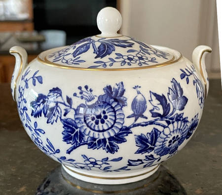 Avon Blue 146 Shape Sugar Bowl & Lid