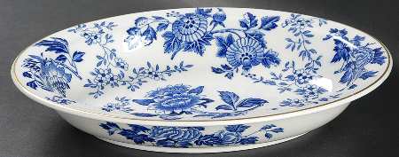 Avon Blue 9" Oval Vegetable Bowl