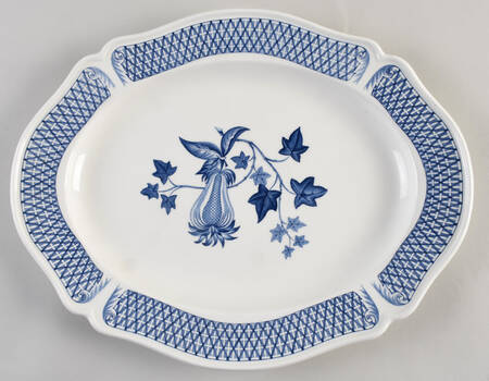 Avocado Blue 14" Oval Serving Platter