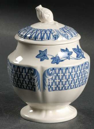 Avocado Blue Sugar Bowl & Lid