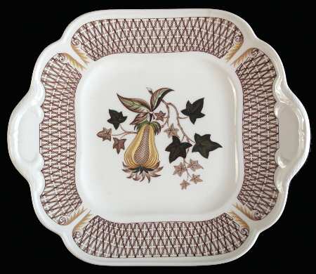 Avocado Yellow Square Handled Cake Plate