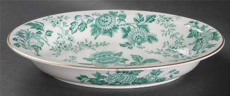 Avon Green 9" Oval Vegetable Bowl