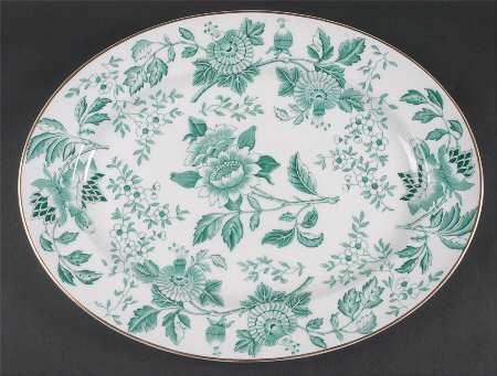 Avon Green 15" Oval Serving Platter