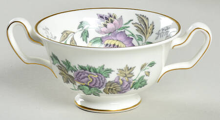 Avon Lavender Footed Cream Soup Bowl