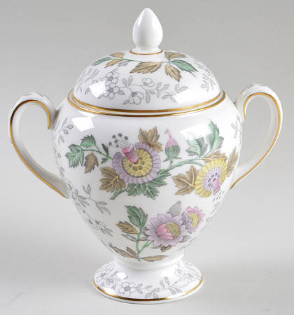 Avon Multicolor Globe Shape Sugar Bowl & Lid