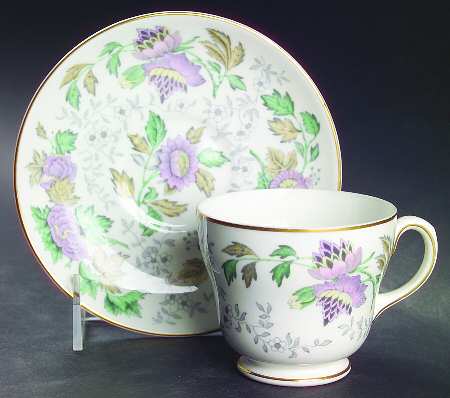 Avon Multicolor Leigh Shape Footed Cup & Saucer Set