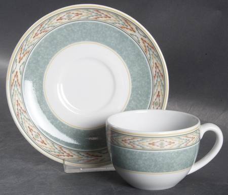 Aztec Flat Demitasse Cup & Saucer Set