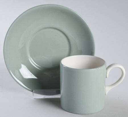 Barlaston Green Bond Shape Demitasse Cup and Saucer Set