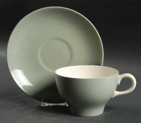 Barlaston Green Oversized Cup & Saucer Set