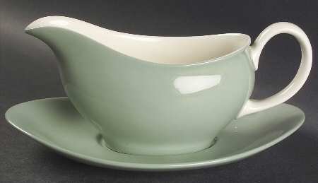 Barlaston Green Gravy Boat & Underplate