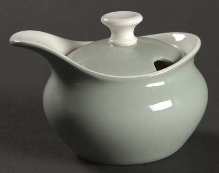 Barlaston Green Mustard Jar & Lid