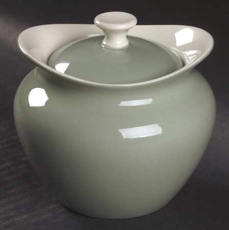 Barlaston Green Sugar Bowl & Lid