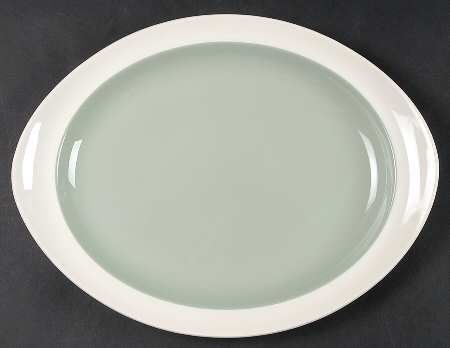 Barlaston Green 12" Oval Serving Platter