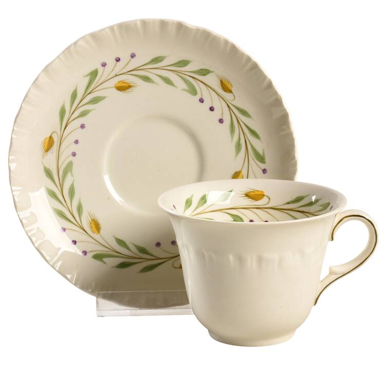 Barley Flat Demitasse Cup & Saucer Set