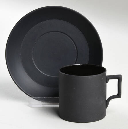 Basalt Black Flat Demitasse Cup & Saucer Set