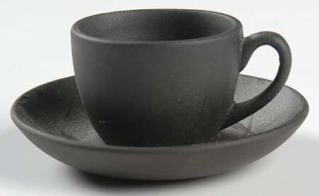 Basalt Black Miniature Cup and Saucer Set