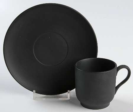 Basalt Black Flat Demitasse Cup & Saucer Set