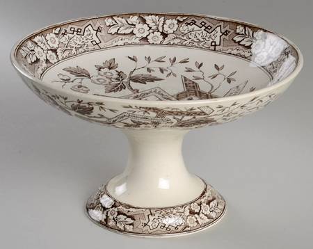 Beatrice Brown Round Compote (Height X Width)