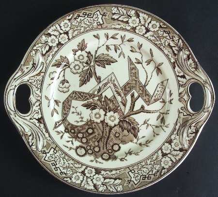 Beatrice Brown Handled Cake Plate