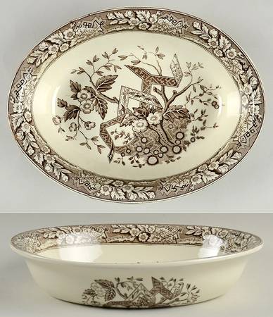 Beatrice Brown 9" Oval Vegetable Bowl