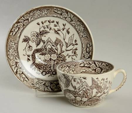 Beatrice Brown Flat Cup & Saucer Set