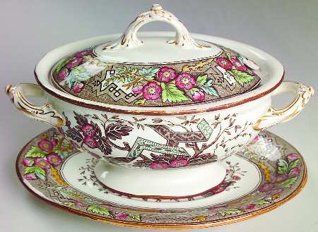 Beatrice Multicolor Sauce Boat & Lid with Underplate
