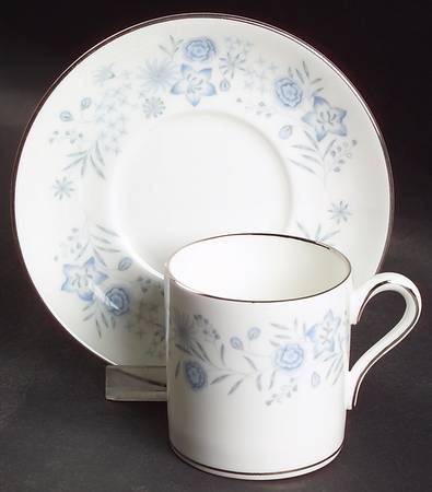 Belle Fleur Bond Shape Demitasse Cup and Saucer Set