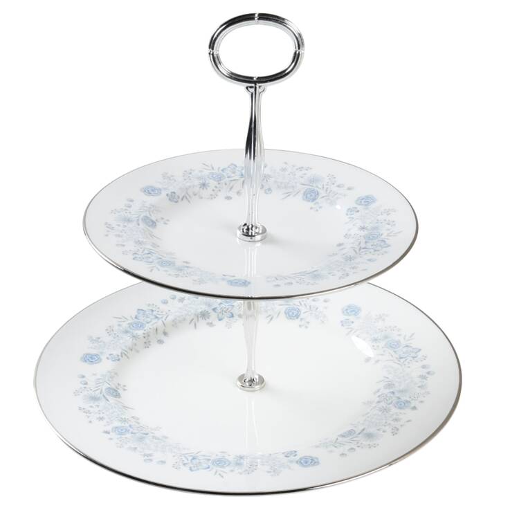 Belle Fleur 6 5/8"-10"  2 Tiered Serving Tray (Dp, Sp) HC