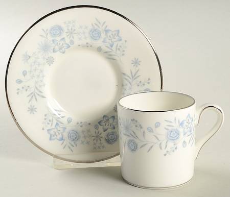 Belle Fleur Bond Shape Demitasse Cup and Saucer Set