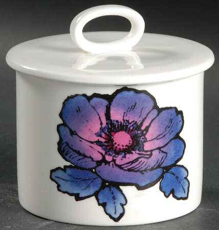 Blue Anemone Sugar Bowl & Lid