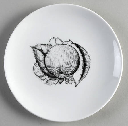 Black Fruit Bread & Butter Plate