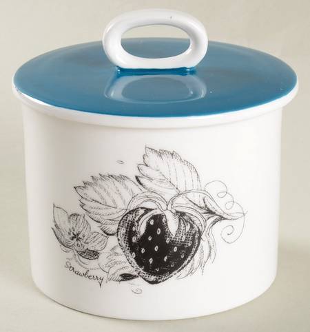 Black Fruit Sugar Bowl & Lid