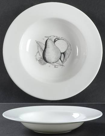 Black Fruit Rim Soup Bowl