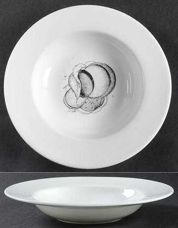 Black Fruit Rim Soup Bowl