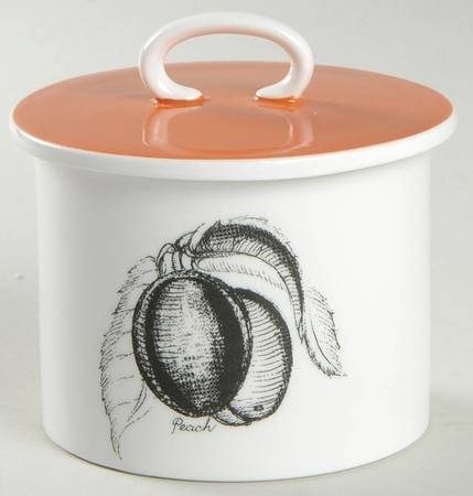 Black Fruit Sugar Bowl & Lid