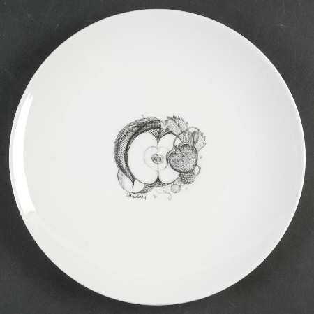 Black Fruit Dinner Plate