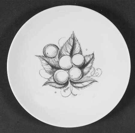 Black Fruit Bread & Butter Plate