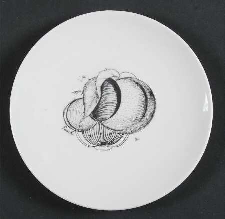 Black Fruit Bread & Butter Plate