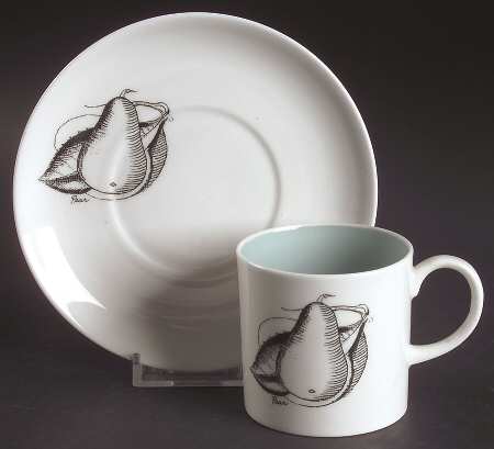 Black Fruit Flat Demitasse Cup & Saucer Set